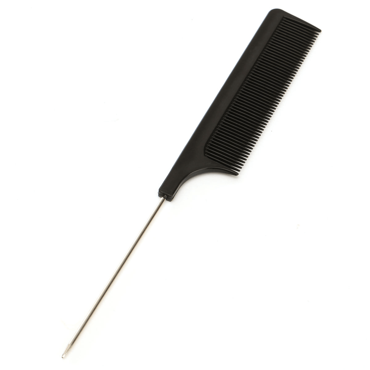 20Cm 8'' Fine-Tooth Metal Pin Hairdressing Hair Style Rat Tail Comb Black