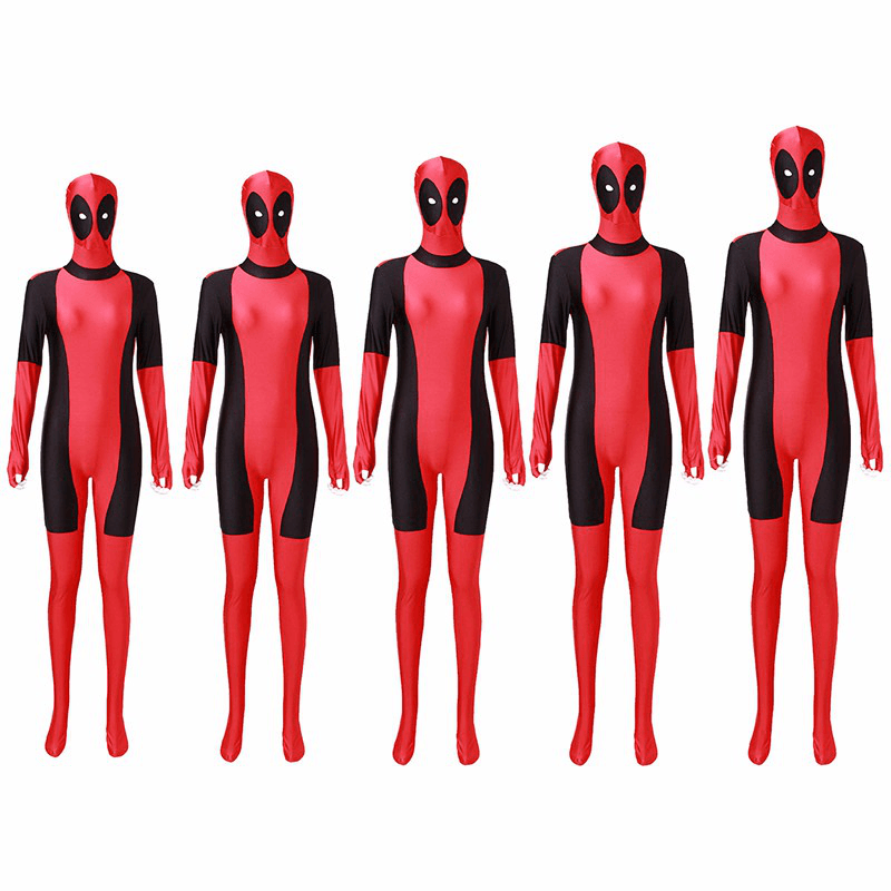 Cool Lady Costume Lycra Adult Women Red Fullbody Cosplay Birthday Suit