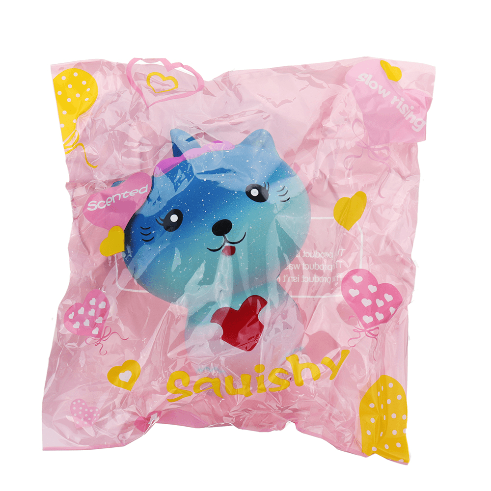 Squishy Chat Galaxy 13*9*7CM Remontée Lente avec Emballage Cadeau Collection Peluche