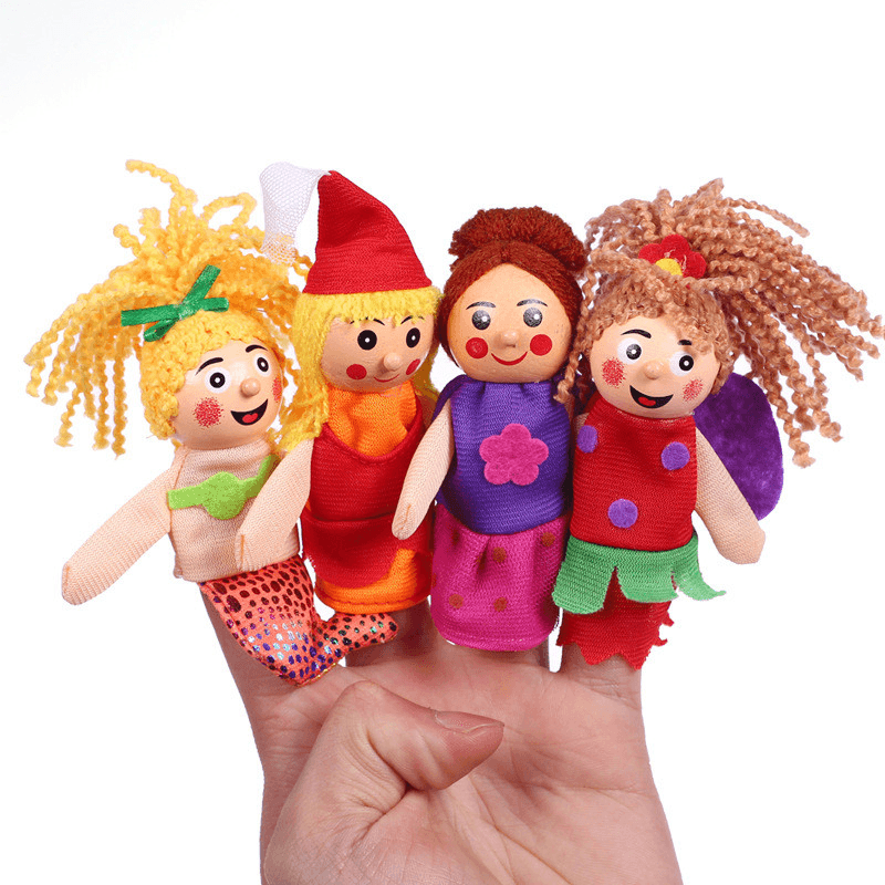 Juego de 7 tipos de marionetas de dedo familiares para Navidad, muñecos de tela suave para niños, regalo para niños, juguetes de peluche