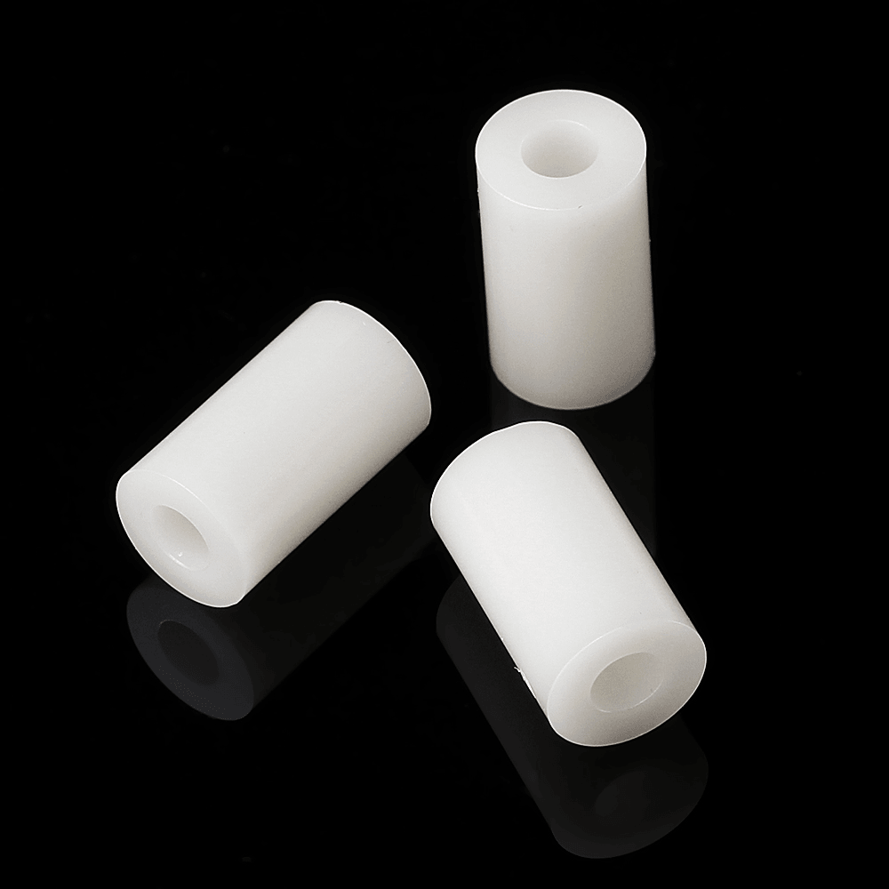 100 piezas M3 de nailon blanco ABS sin rosca espaciador hueco redondo para placa PCB 4/5/6/8/10/12 mm