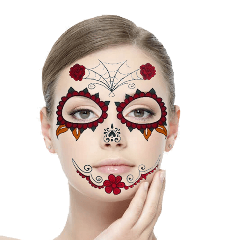 6Pcs/Set Halloween Costume Cosplay Party Makeup Face Eye Terror Temporary Tattoo Sticker Waterproof