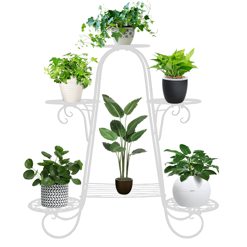 Estantería de hierro forjado para plantas con 6 niveles para flores, para interiores, creativa