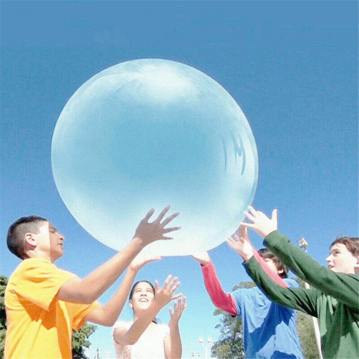 Bola de burbujas gigante inflable multicolor de 120 cm con relleno de agua, juguetes para niños, regalo de juego