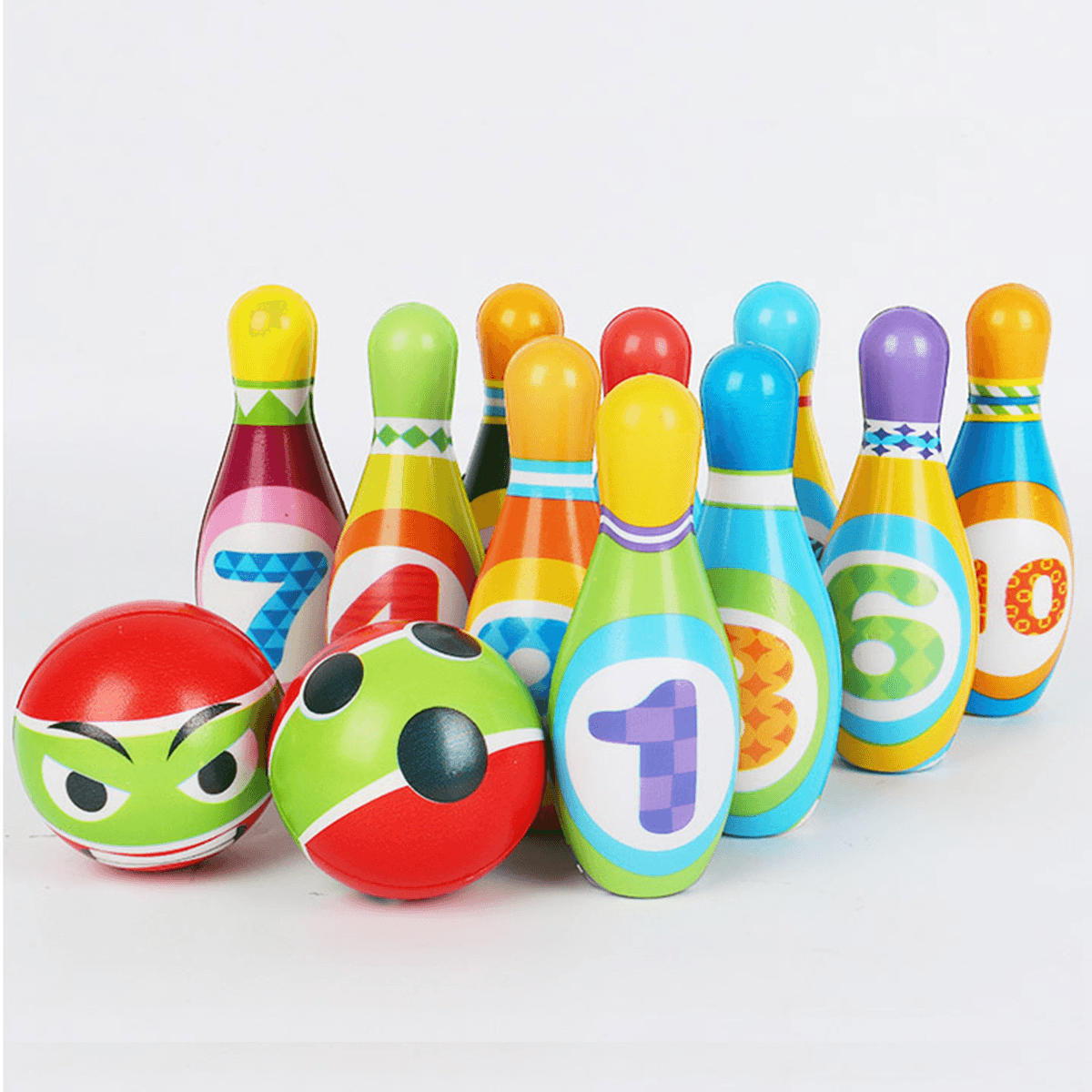 Lot de 12 mini-bowlings en PU souple pour enfants, jeu de sport d'intérieur en mousse sûre, jeu amusant pour la famille, cadeau