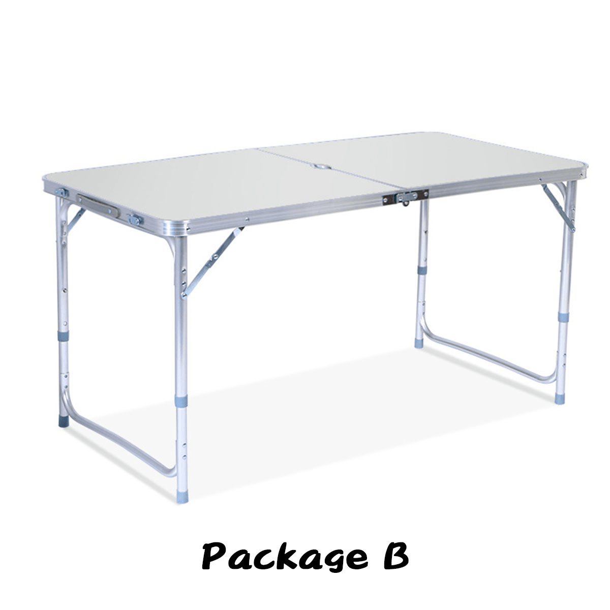 Table pliante portable en alliage d'aluminium 120 x 60 cm, hauteur réglable, pour barbecue, camping, pique-nique, intérieur et extérieur