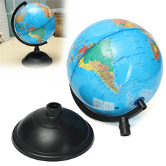 Globo terráqueo con mapa del mundo azul océano de 20 cm con soporte giratorio, juguete educativo de geografía, regalo