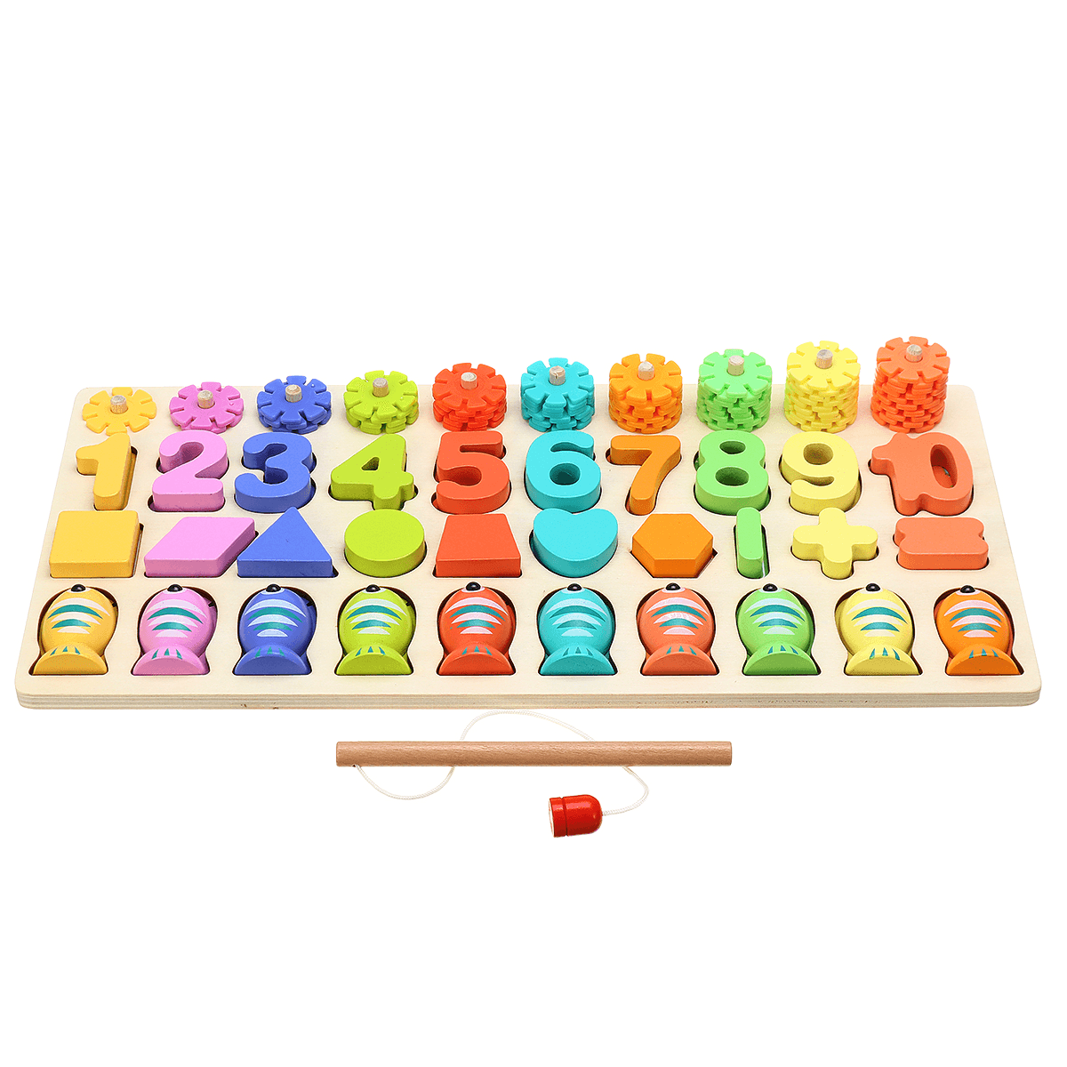 3/4/5 in 1 Wooden Numbers＆Fruit Jigsaw Math Puzzle Kids Learning Educational Set Toys