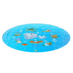 170Mm PVC Blue Sprinkler Play Mat with Cartoon Pattern for Kids Summer Play