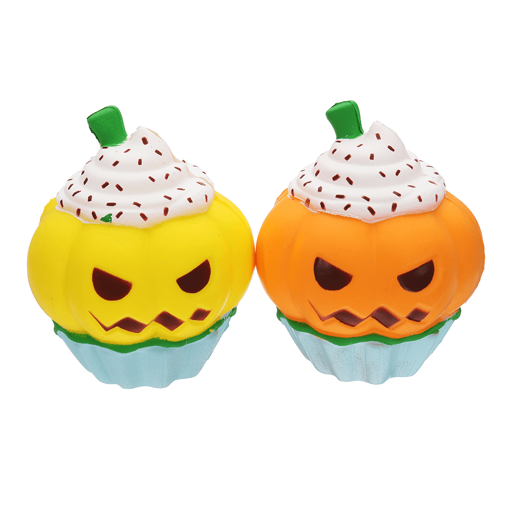 Halloween Pumpkin Ice Cream Squishy 13*10CM Slow Rising Soft Toy Gift Collection with Packaging