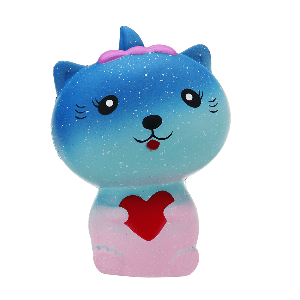 Squishy Chat Galaxy 13*9*7CM Remontée Lente avec Emballage Cadeau Collection Peluche