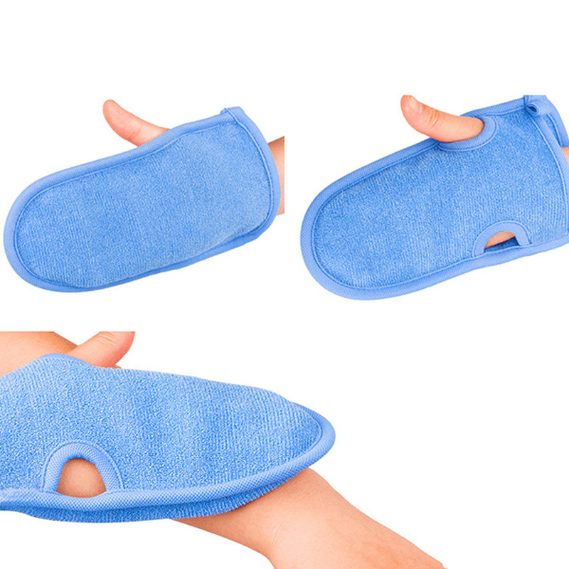 1pc Serviette de bain exfoliante Gants de bain exfoliants Outil de douche de salle de bain à frottement double face