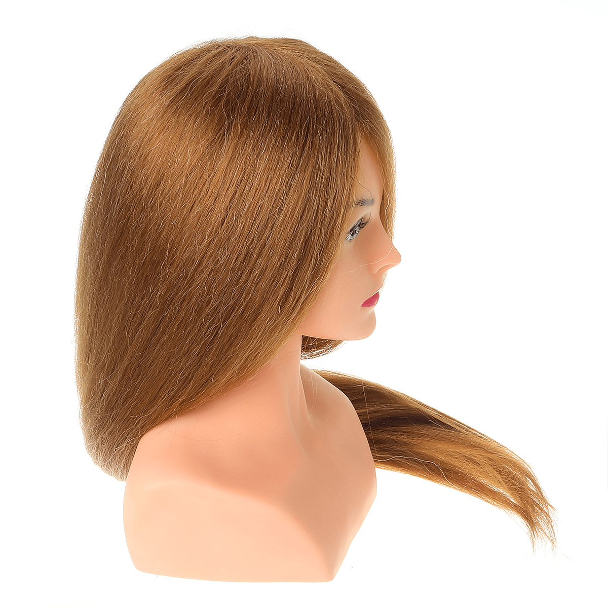 Tête de mannequin 24 pouces 100 % cheveux humains véritables pour formation à la coiffure, extensions de cheveux