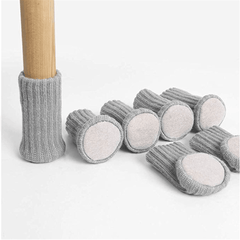 4/24Pcs Home Essentials Double Layer Chair Leg Socks Knit Non-Slip Table Floor Protector Furniture Table and Chair Feet Covers