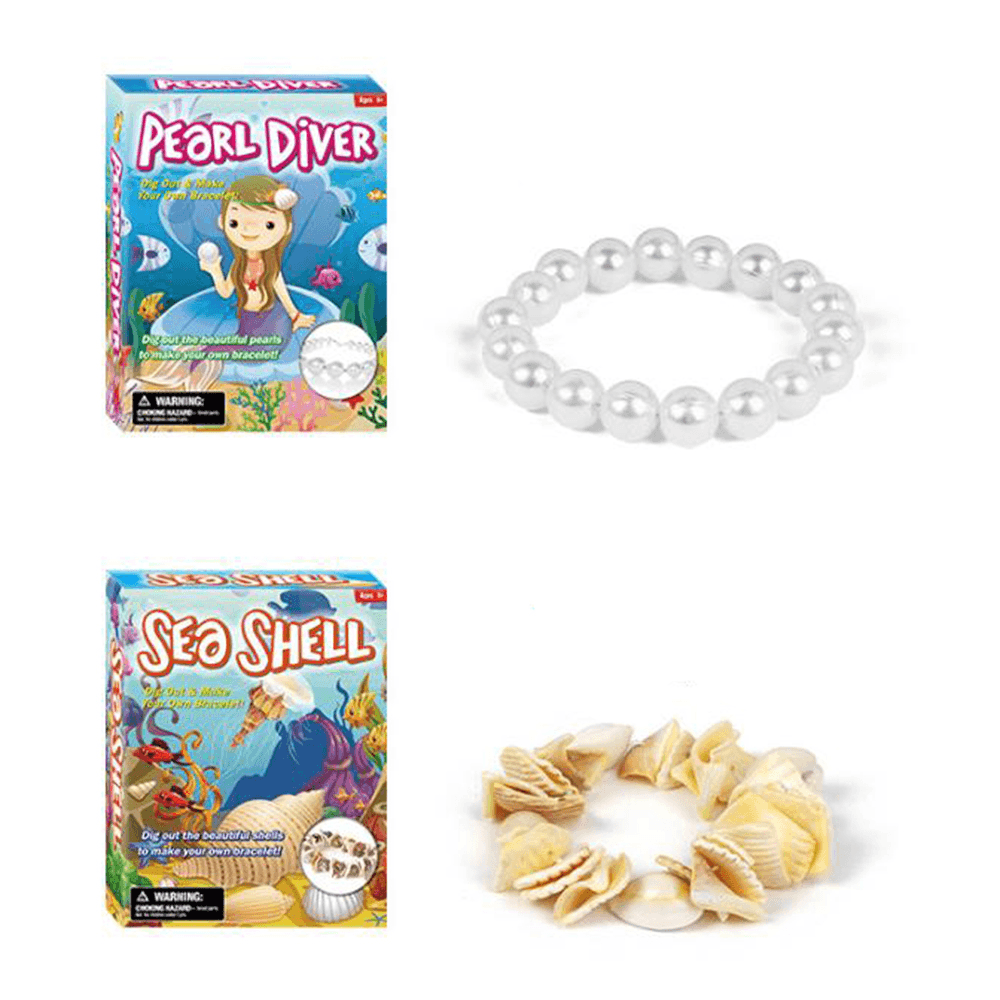 Bracelet de perles en coquillages en plastique archéologiques à faire soi-même, jouets pour enfants