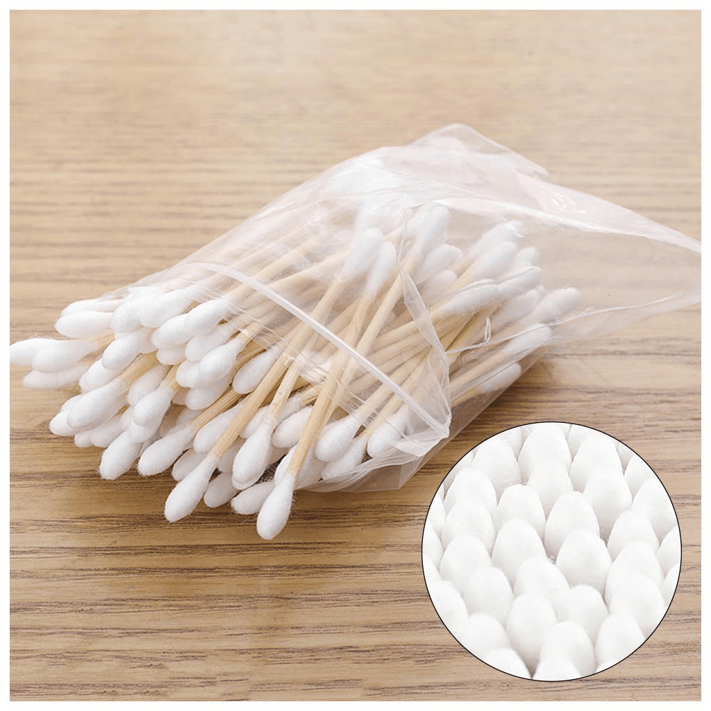 Lot de 100 cotons-tiges doux et propres pour femmes, bâtonnets en bois, bâtonnets de beauté, maquillage, embouts pour le nez, les oreilles, outil de nettoyage et de soins