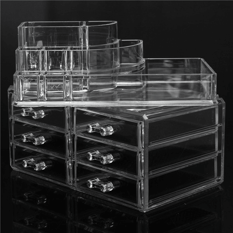 6 Drawer Clear Acrylic Make up Organizer Drawers Cosmetic Display Holder Case Storage 2 Layer