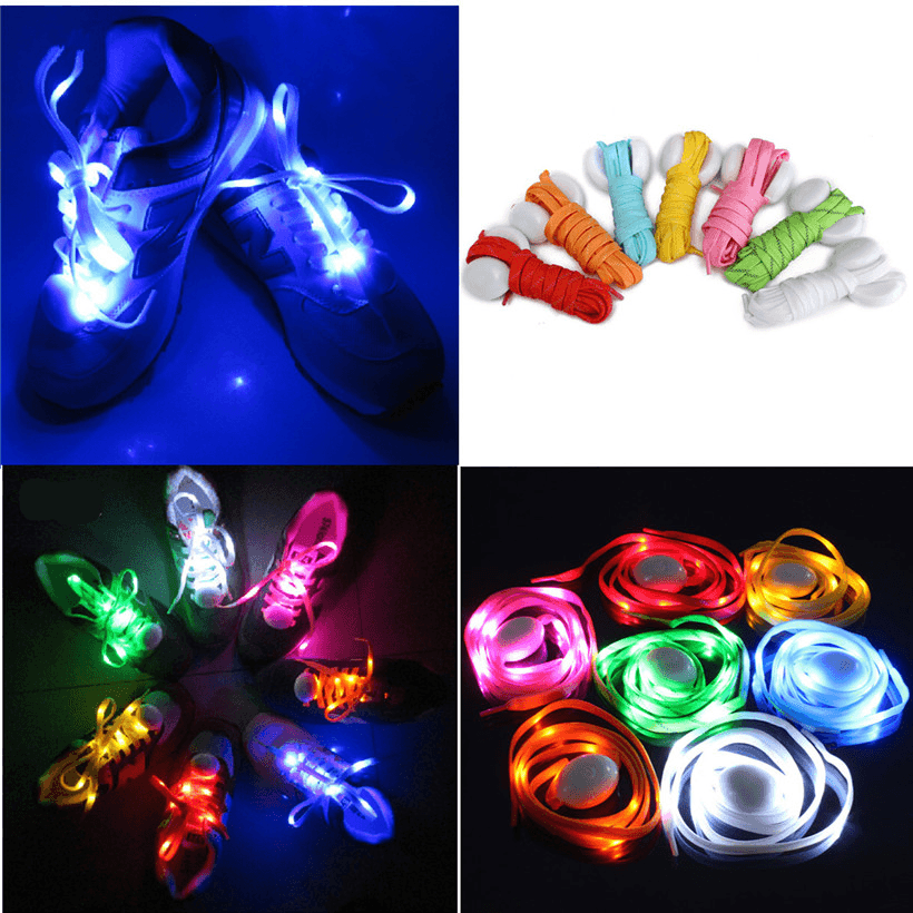 1 paire de lacets lumineux clignotants à LED en nylon