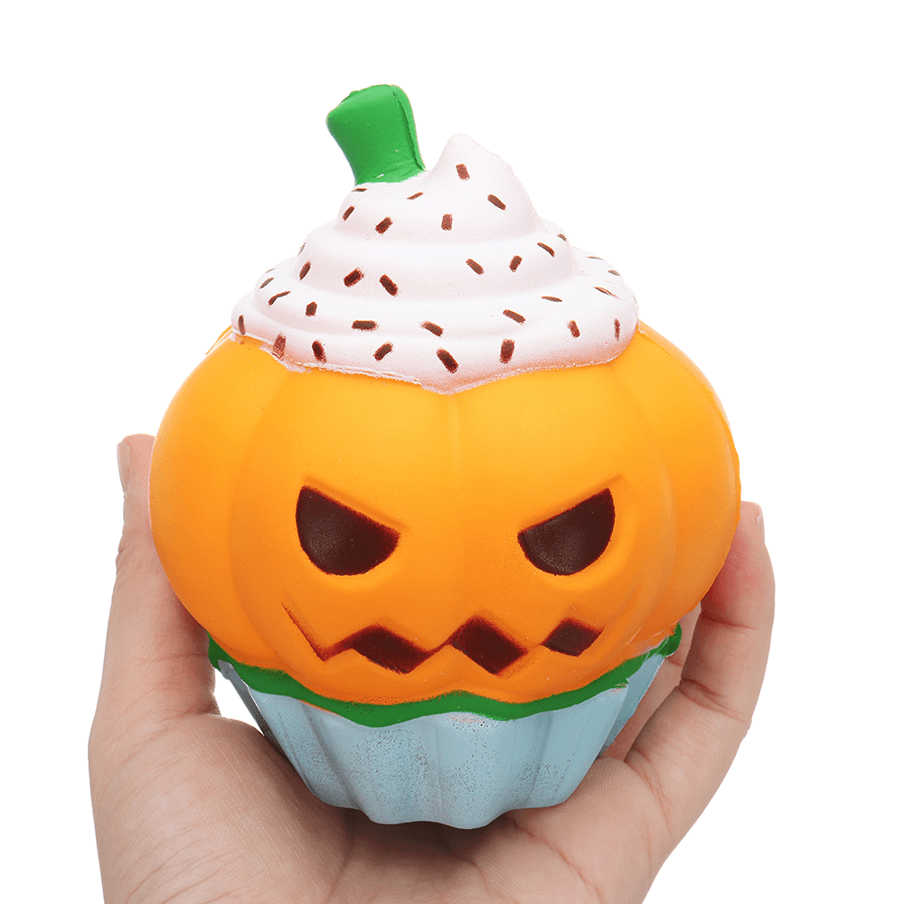 3PCS Halloween Pumpkin Ice Cream Squishy 13*10CM Slow Rising Soft Toy with Packaging