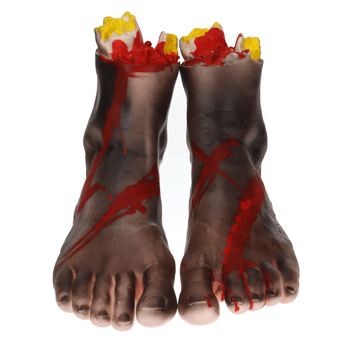 1 paire de mains/pieds en vinyle pour Halloween, mains cassées, accessoires de décoration de scène réalistes, jouet délicat