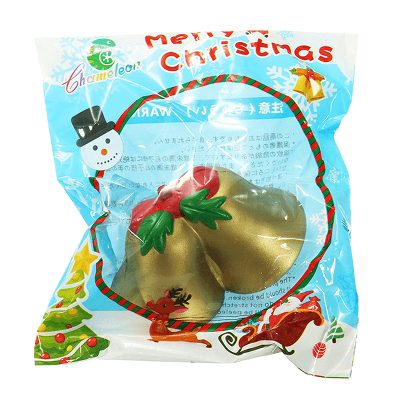 Chameleon Squishy Christmas Jingle Bell Slow Rising Toy with Packaging Kids Christmas Gift Decor