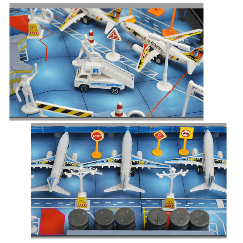 Ensemble de 200 pièces de jouets de simulation de scène d'aéroport, modèle d'avion, jouets pour enfants, cadeau décoratif