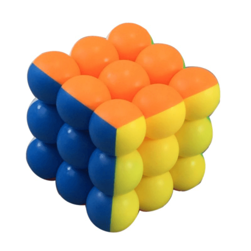 Classic round Ball Magic Cube Toys 3X3X3 PVC Sticker Block Puzzle Speed Cube