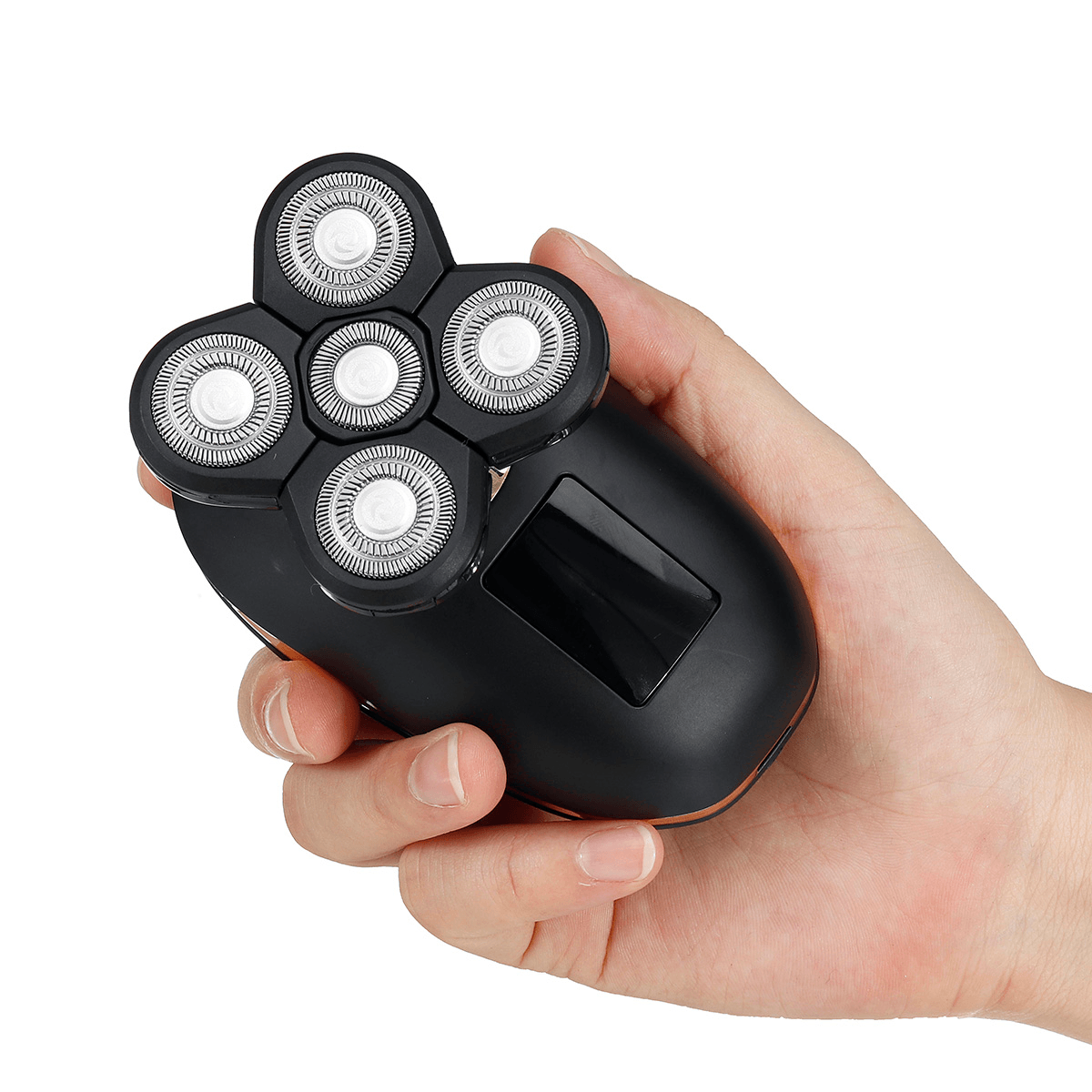 Rasoir électrique rotatif 5 en 1 4D rechargeable pour tête chauve