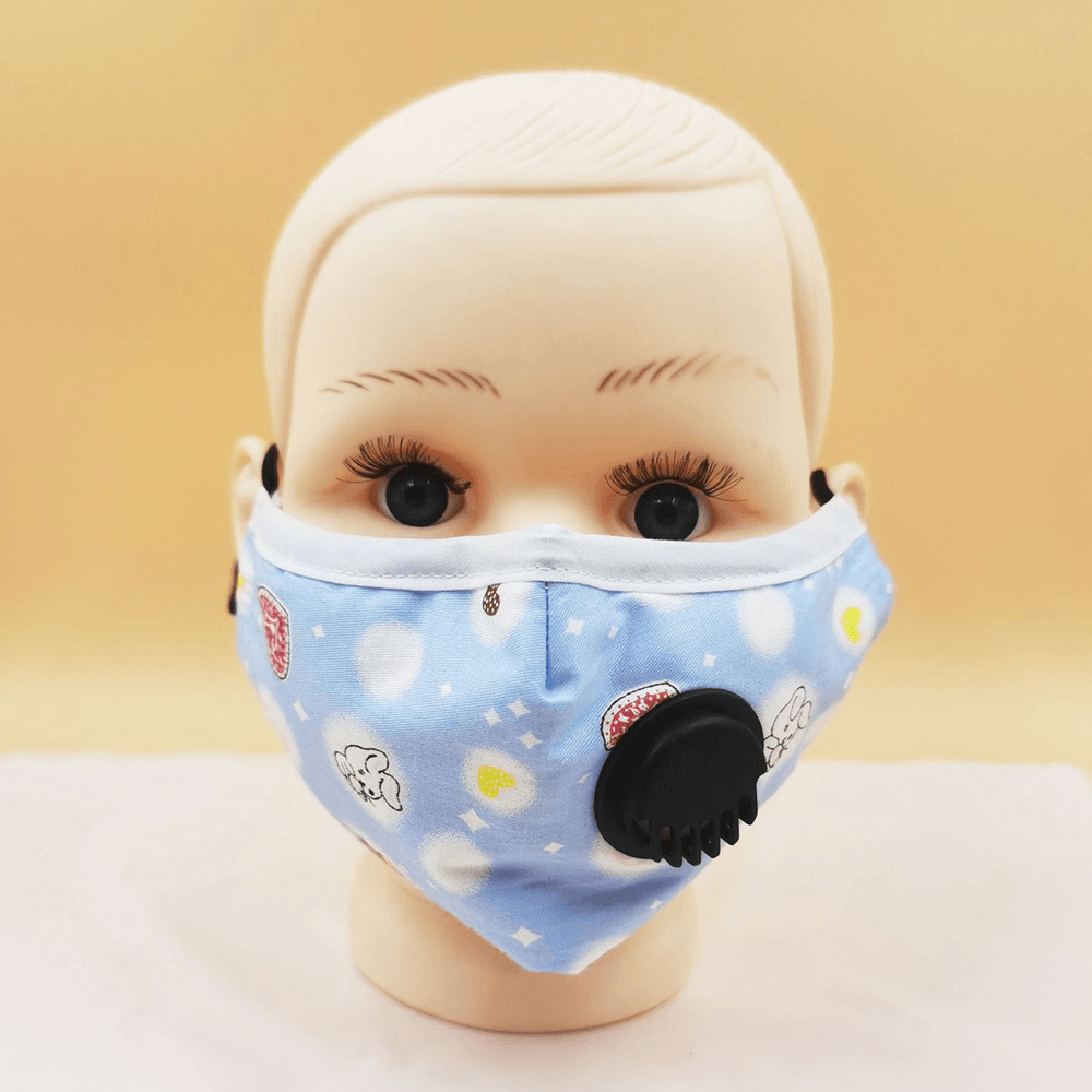 Masque facial pour enfant avec filtre PM2.5, réglage pour enfant, anti-poussière, anti-brouillard, coupe-vent, valve respirante avec filtre remplaçable, masque buccal pour la santé du corps