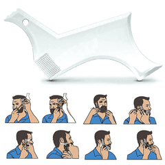 1 plantilla de peine para modelar la barba, recortar y dar forma, guía para afeitado con peine de tamaño completo, herramienta de peinado de diseño innovador