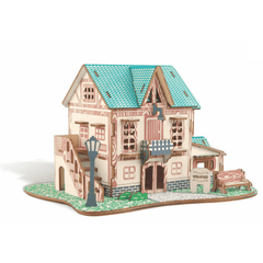 3D Woodcraft Puzzle Assembly House Kit Model Building Educational Toy for Kids Gift