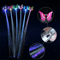 Lot de 12 barrettes à cheveux fantaisie à LED brillantes en fibre LED pour tresses, bandeau lumineux, décoration