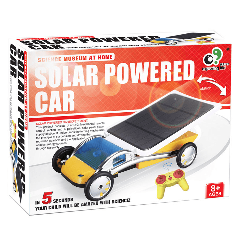 Exploring Kid EK-D020 Creative DIY Assembly Remote Control Solar Powered Car Science Experiment Model Early Education Toy