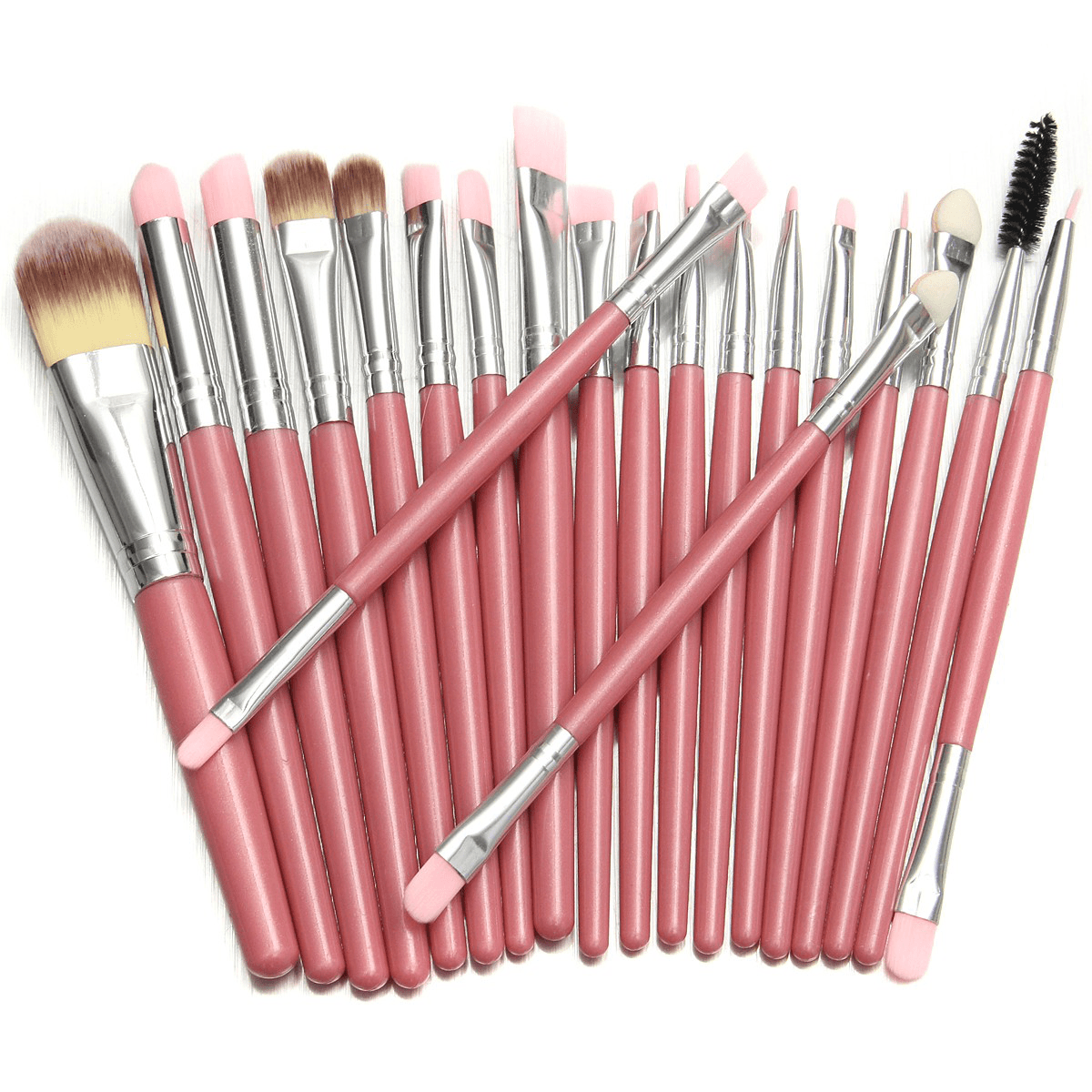 Kit de pinceaux de maquillage 20 pièces pour blush, fond de teint, fard à paupières liquide, eye-liner, poudre cosmétique