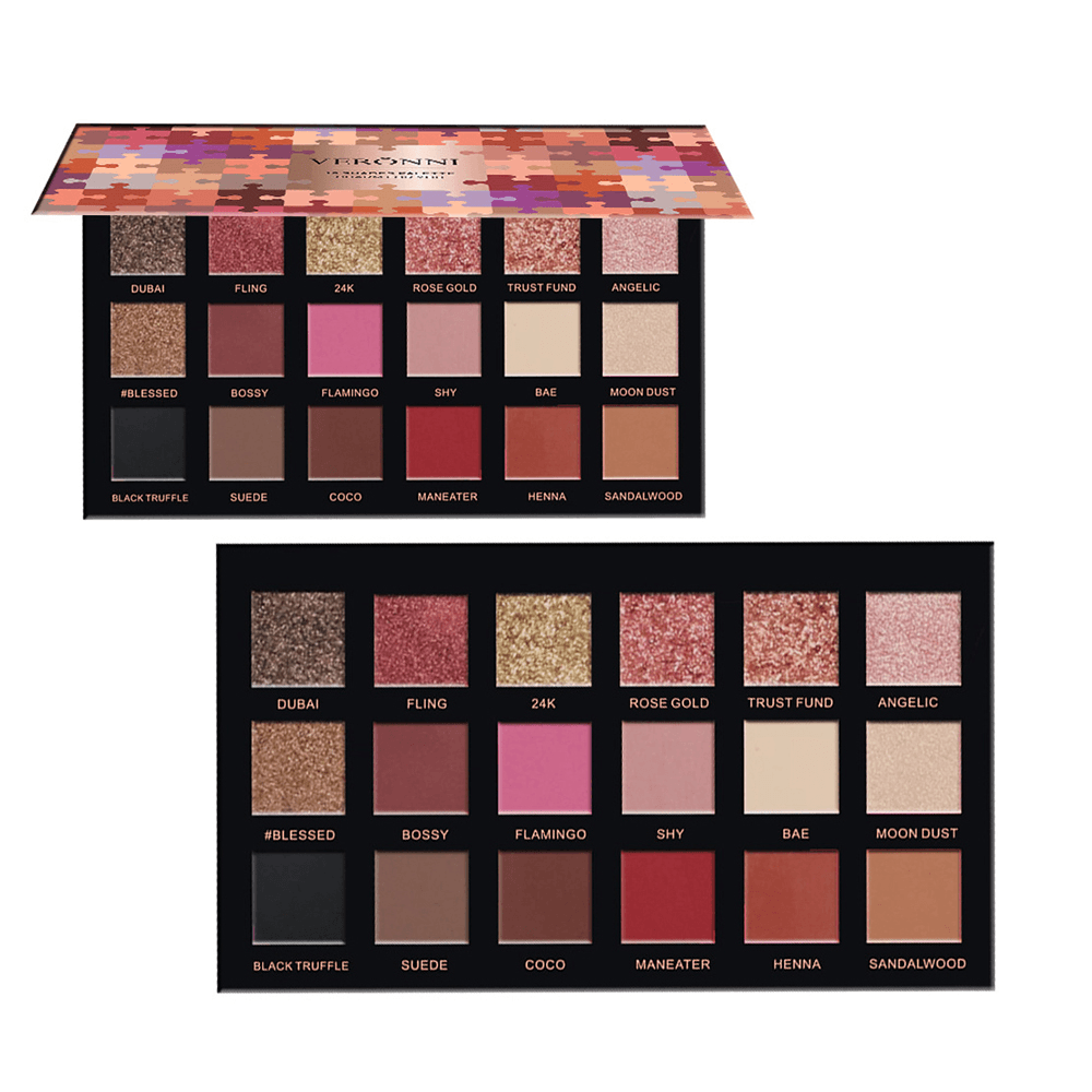 Paleta de sombras de ojos de 18 colores, serie rosa, paleta de sombras de ojos Power, maquillaje de ojos para mujeres, cosmético