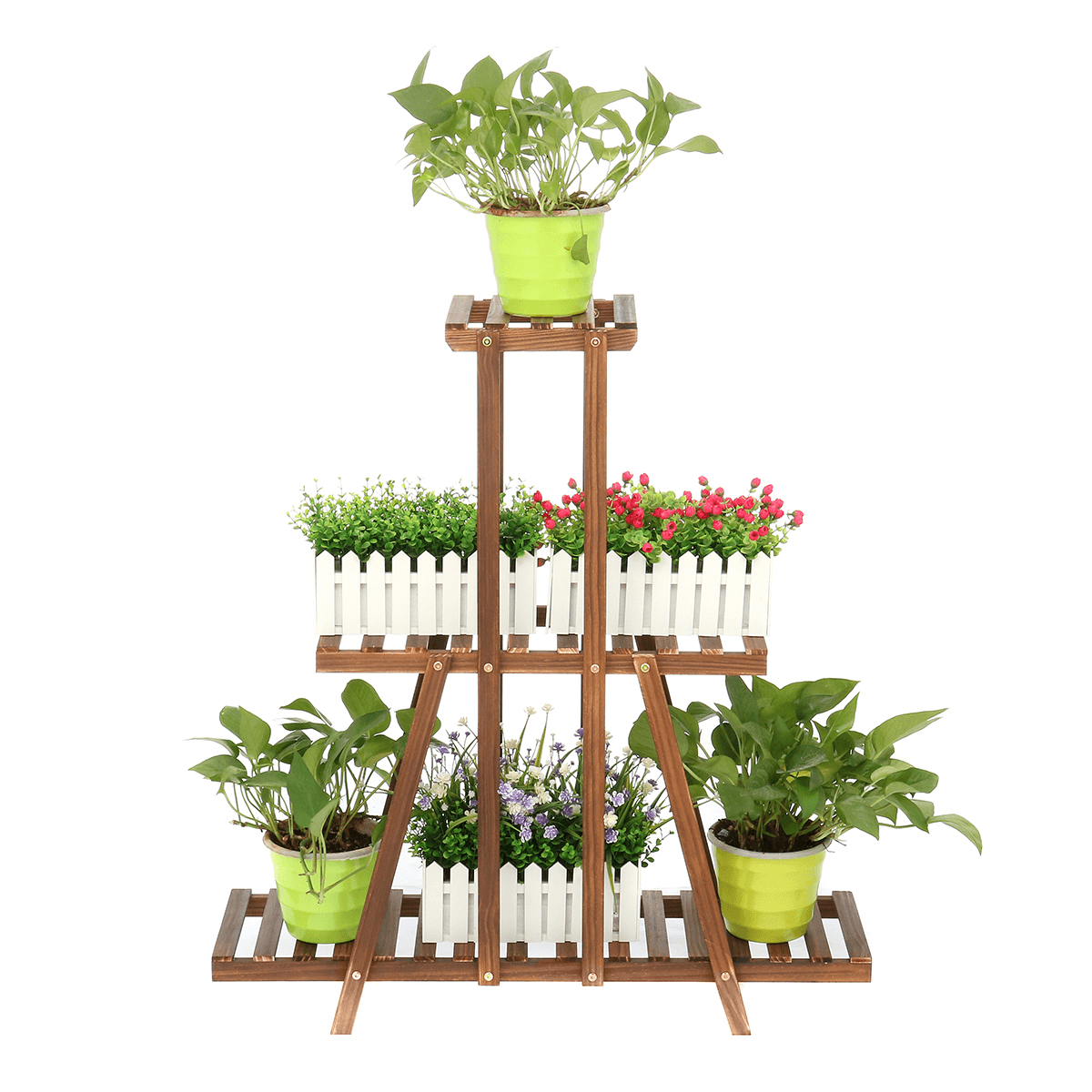 Étagère à fleurs en bois à 3 niveaux, support pour plantes, étagères en bois, ensemble d'étagères de présentation pour bonsaï