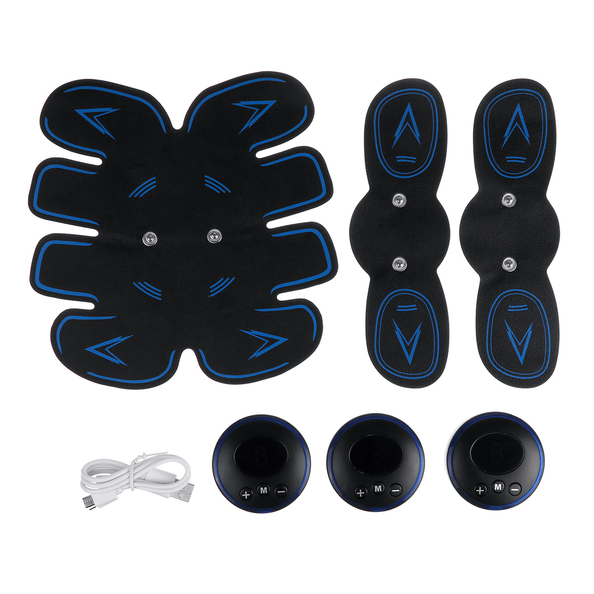 Entrenador de músculos abdominales, herramienta de entrenamiento de fitness con 6 modos, carga USB, modelado corporal, pérdida de grasa