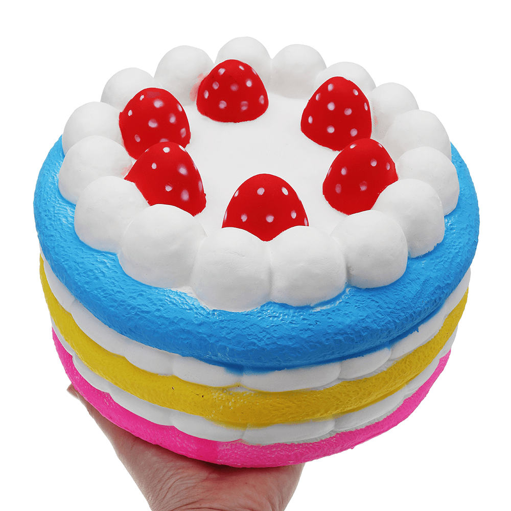 Giant Strawberry Cake Squishy 25*15CM Huge Slow Rising Soft Toy Gift Collection with Packaging