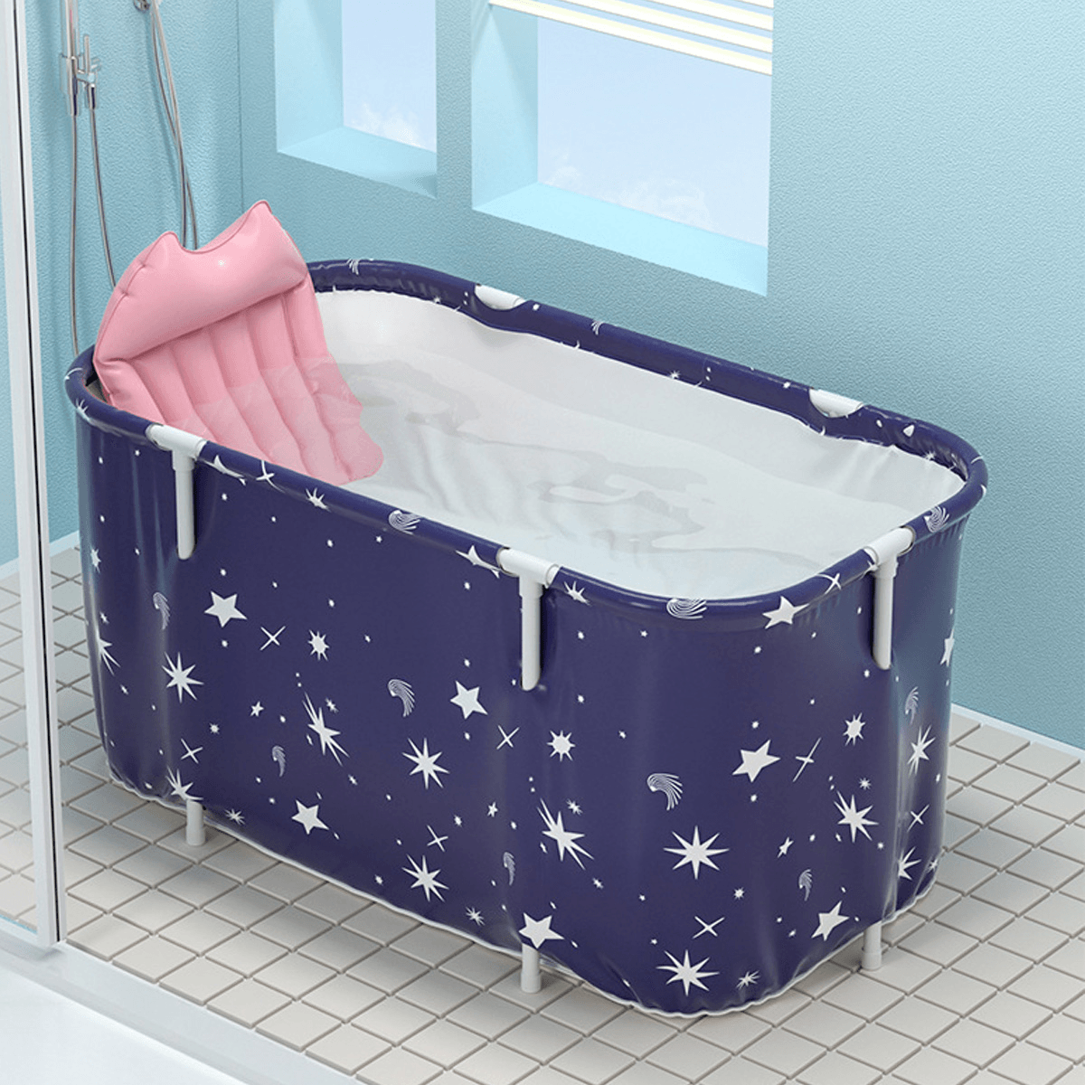 Baignoire pliante pour adultes, grande taille, 120 x 55 x 50 cm, pour le bain, le sauna, le spa, la maison et la famille