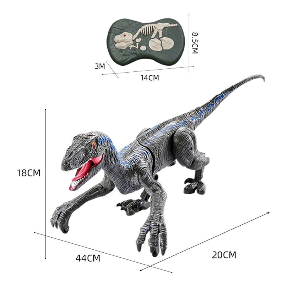 2.4G 5CH RC Raptors Velociraptor Dinosaure Électrique Marche Simulation Animal Télécommande Jurassic Dinobot Modèle avec Son et Lumières Jouet pour Enfants Cadeau