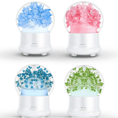 Humidificador de aroma mini con flores inmortales de 4 colores, difusor de aceites esenciales, purificador y atomizador para spa