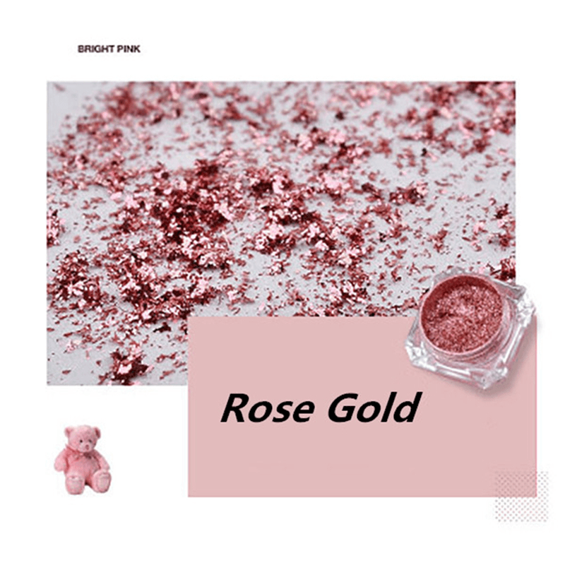 2 Rose Gold Chrome Nail Powder Mirror Effect Nail Pigment Gel Polish Salon Dust for Manicure and Makeup