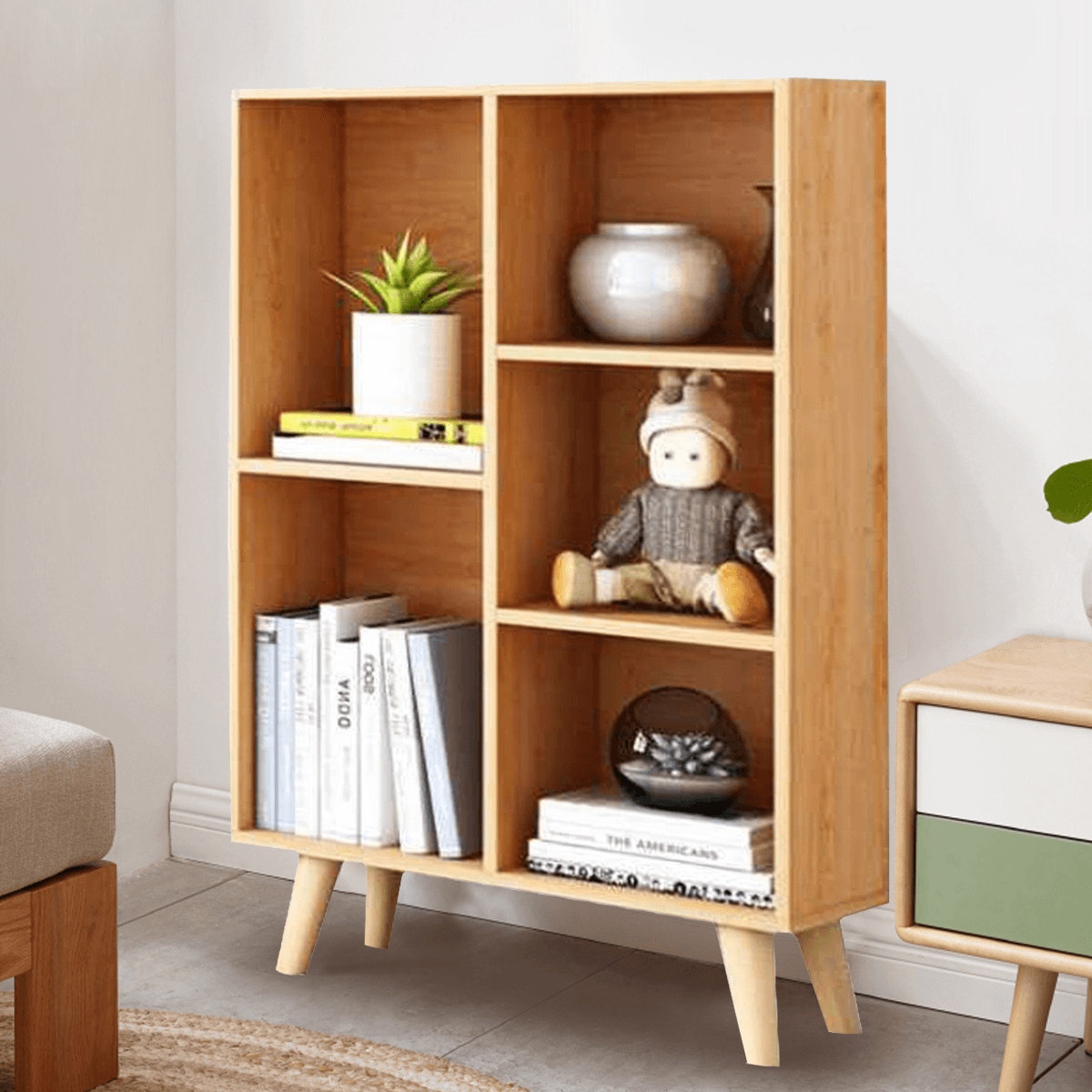 Bibliothèque en bois massif E1MDF pour fournitures pour la maison