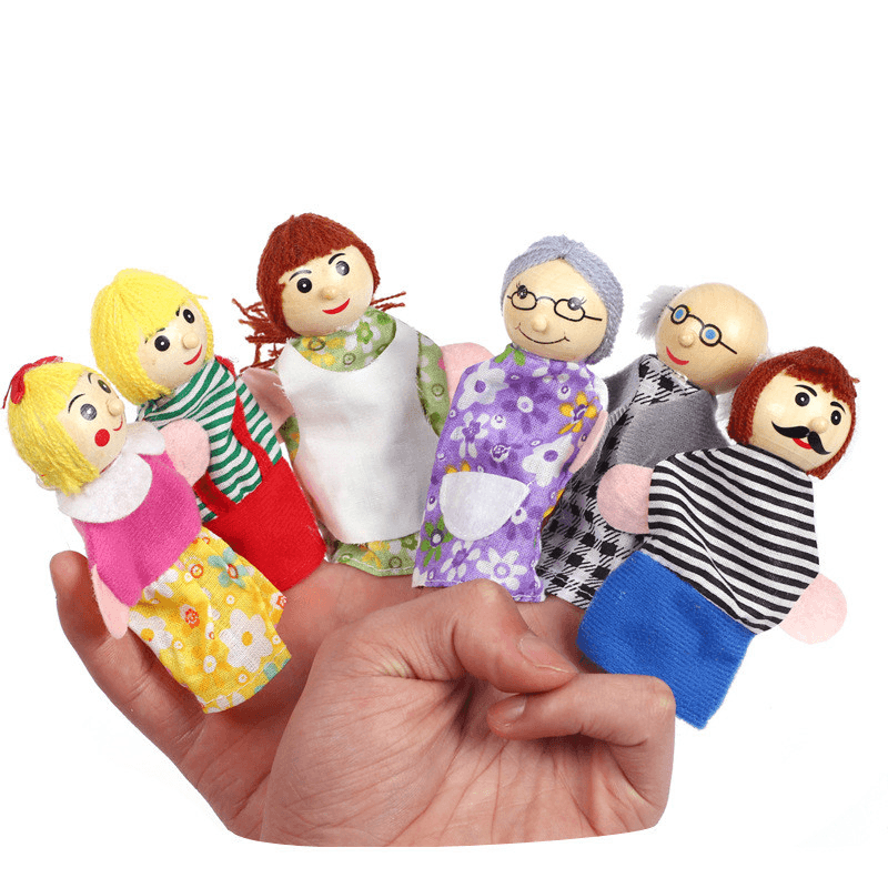 Juego de 7 tipos de marionetas de dedo familiares para Navidad, muñecos de tela suave para niños, regalo para niños, juguetes de peluche