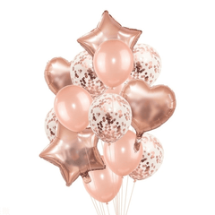 48 globos de fiesta de cumpleaños de oro rosa con letras de feliz cumpleaños, decoración de globos de aluminio