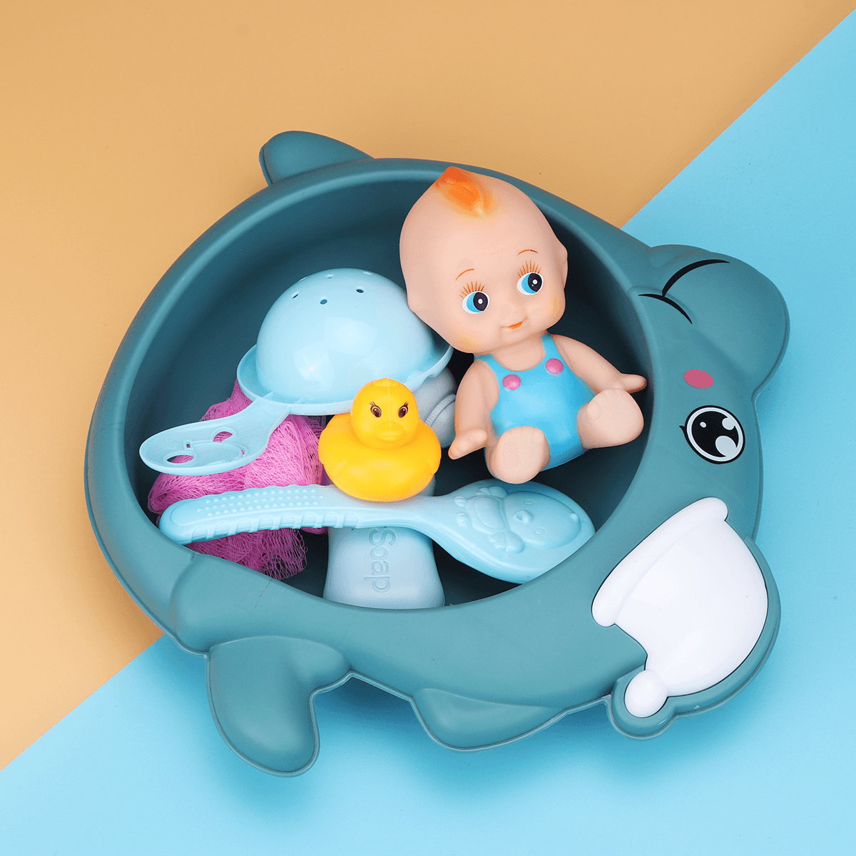 8 Pcs Baby Kids Bath Basin Doll Duck Shower Bathtub Floating Toys