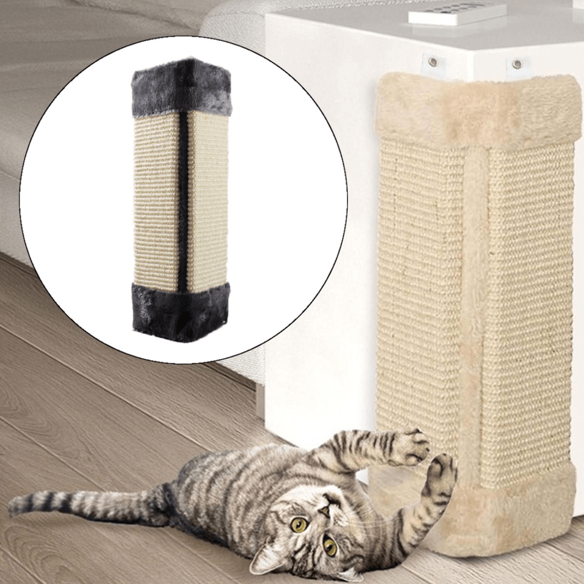 Tablero rascador colgante para pared de 19'' para gatos, tapete, poste, juguetes para mascotas, suministros