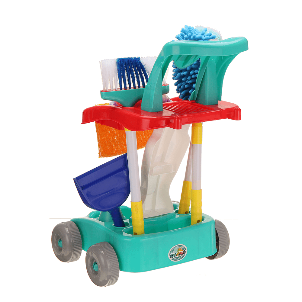 Lot de 12 mini-balais de nettoyage en plastique pour la maison, chariots de nettoyage, outils pour jouets d'enfants