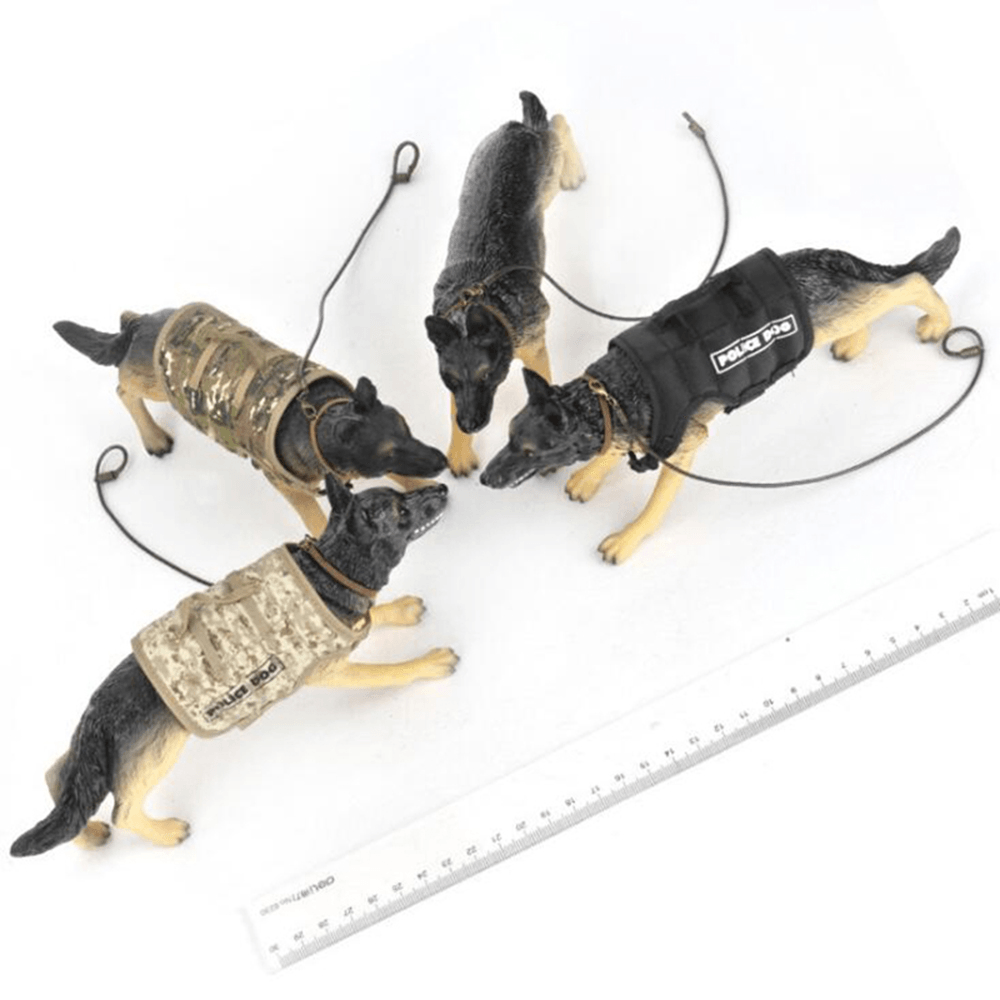 Figurine d'action de chien de police à l'échelle 1/6, accessoires, soldats militaires, jouets de berger allemand, mini figurines d'animaux