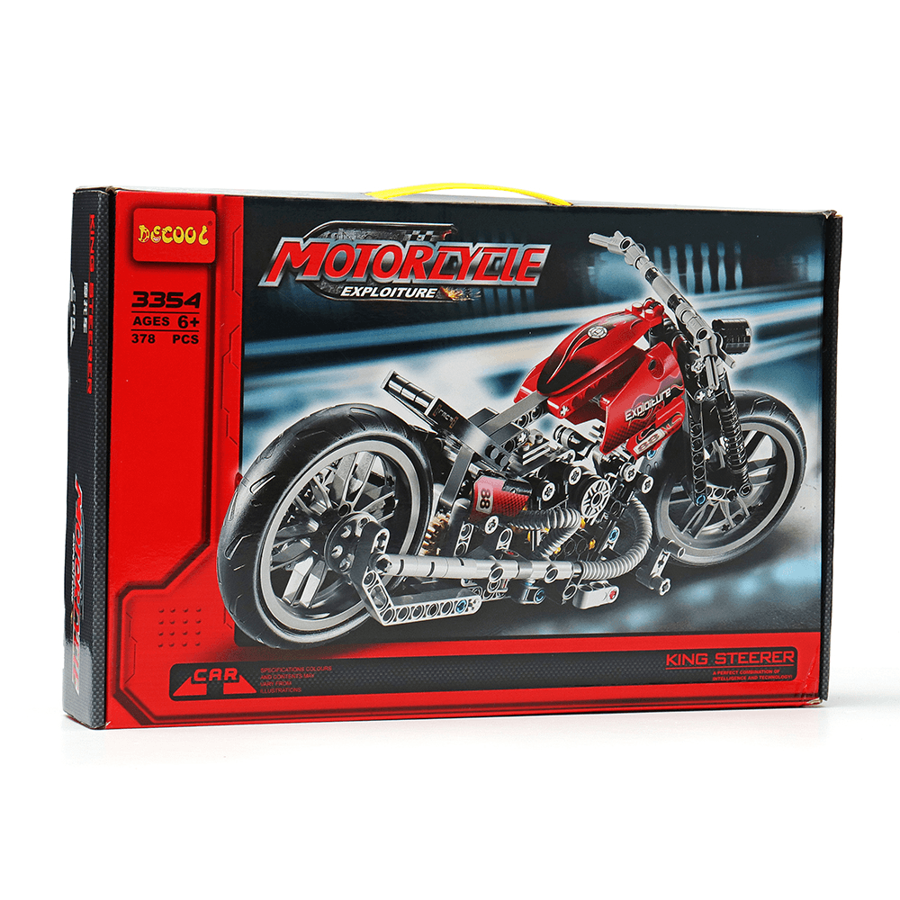 Decool 3354 Exploiture Speed ​​​​Racing Motorcycle avec boîte Blocs de construction Jouets Modèle 374Pcs Briques